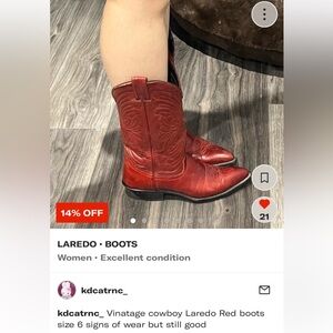 Laredo Red Cowboy Boots ❤️🔥